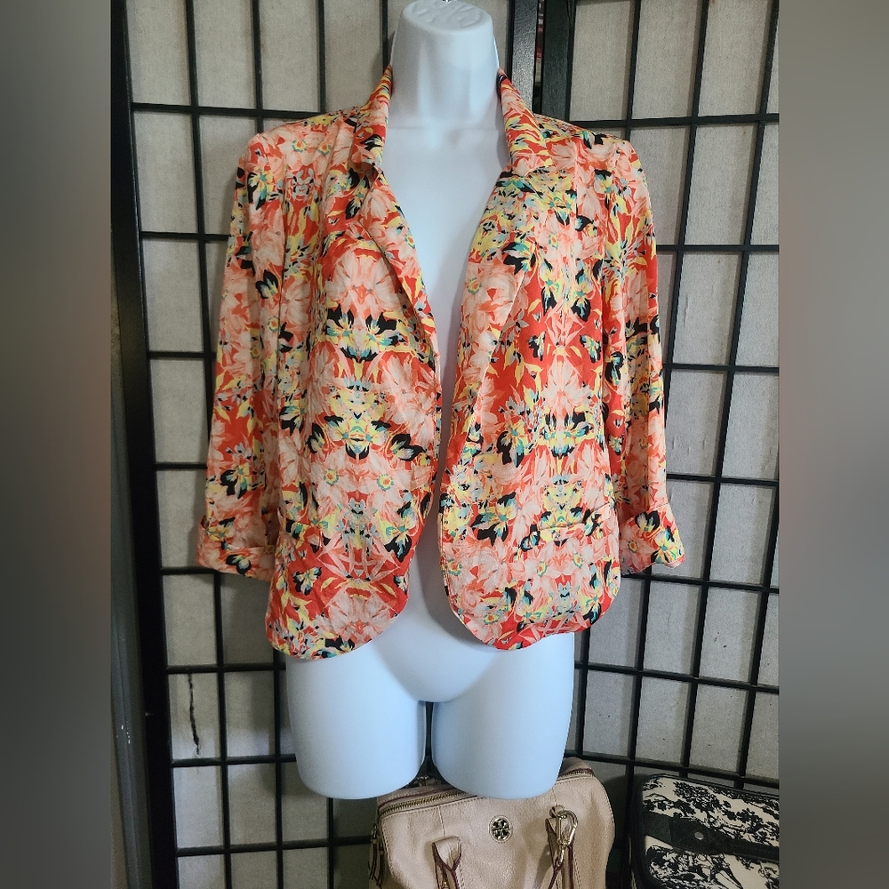 Peach Floral Jacket sz S
